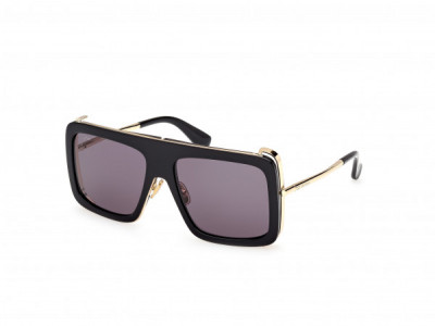 Max Mara MM0119 JEAN Sunglasses, 01A - Shiny Black / Shiny Pale Gold