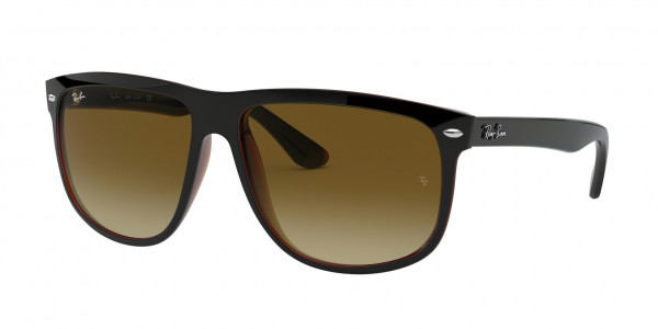 Ray-Ban RB4147 BOYFRIEND Sunglasses, 609585 BOYFRIEND BLACK ON BROWN BROW (BLACK)