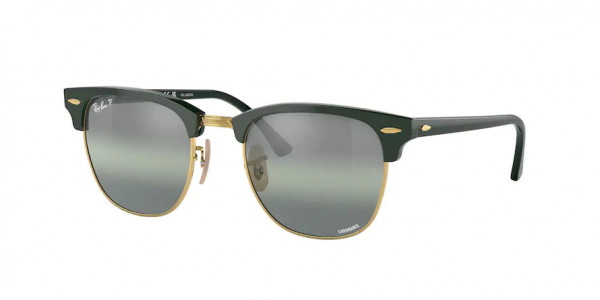 Ray-Ban RB3016 CLUBMASTER Sunglasses, 1368G4 CLUBMASTER GREEN ON ARISTA DAR (GREEN)