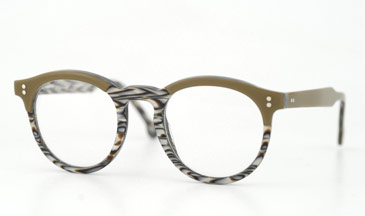LA Eyeworks Director Eyeglasses, 629 Khaki Silver Tiger