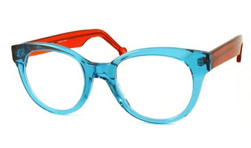 LA Eyeworks Kowalski Eyeglasses, 244247 Blue Crystal W/deep Orange