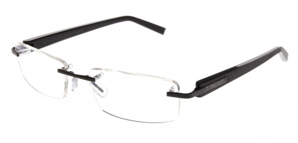 TAG Heuer TRENDS RIMLESS 8104 Eyeglasses, Brushed Black-Shiny Black Temples (009)