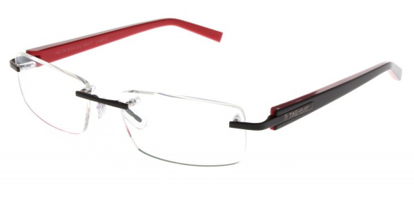 TAG Heuer TRENDS RIMLESS 8104 Eyeglasses, Shiny Black-Shiny Red Temples (012)
