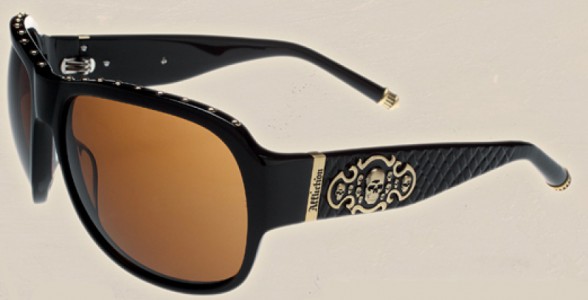 Affliction Raven Sunglasses, Black and Antique w/ Grey Gradient Lenses
