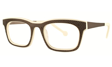 LA Eyeworks Rialto Eyeglasses, 544104 Brown Velvet Perforated On Tighty White