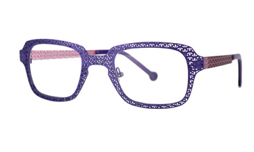 LA Eyeworks Tuffy Eyeglasses, 477475 Violet W/fuchsia Perforated