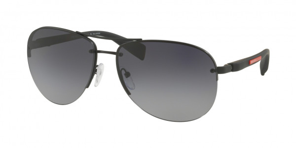 Prada Linea Rossa PS 56MS PS 56MS (65) Sunglasses, DG05W1 BLACK RUBBER (BLACK)