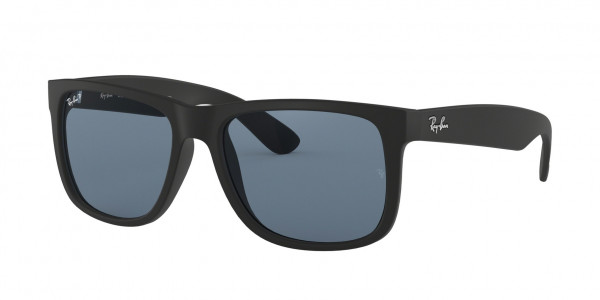 Ray-Ban RB4165 JUSTIN Sunglasses, 622/2V JUSTIN RUBBER BLACK DARK BLUE (BLACK)