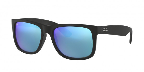 Ray-Ban RB4165 JUSTIN Sunglasses, 622/55 JUSTIN RUBBER BLACK BLUE FLASH (BLACK)