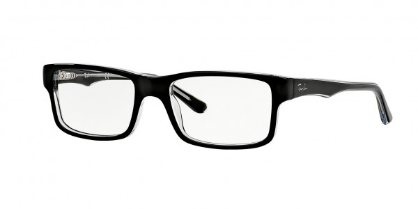 Ray-Ban Optical RX5245 Eyeglasses, 2034 BLACK ON TRANSPARENT (BLACK)