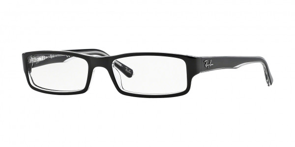 Ray-Ban Optical RX5246 Eyeglasses, 2034 BLACK ON TRANSPARENT (BLACK)