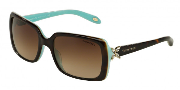 Tiffany & Co. TF4047B Sunglasses, 81343B HAVANA ON TIFFANY BLUE BROWN G (TORTOISE)