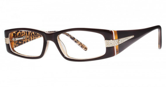 Genevieve DIAMOND Eyeglasses, Brown/Gold