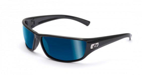 Bolle Python Sunglasses, Shiny Black / Polarized Offshore Blue