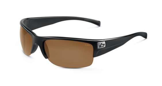 Bolle Zander Sunglasses, Shiny Black / EagleVision 2® Dark