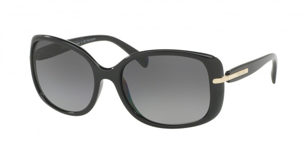 Prada PR 08OS CONCEPTUAL Sunglasses, 1AB5W1 CONCEPTUAL BLACK POLAR GREY GR (BLACK)