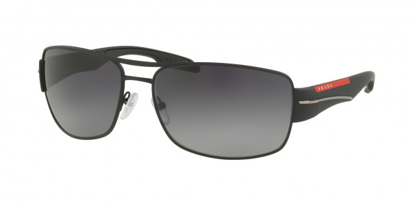 Prada Linea Rossa PS 53NS Sunglasses, DG05W1 BLACK RUBBER POLAR GREY GRADIE (BLACK)