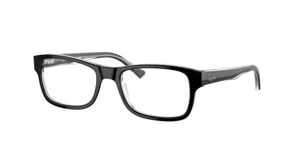 Ray-Ban Optical RX5268 Eyeglasses, 2034 BLACK ON TRANSPARENT (BLACK)