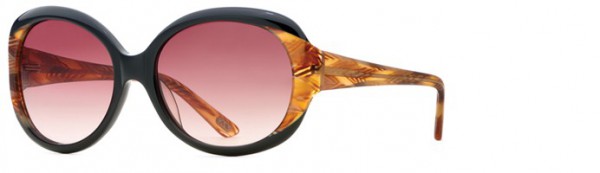 Carmen Marc Valvo Angelique (Sun) Sunglasses, Black Amber