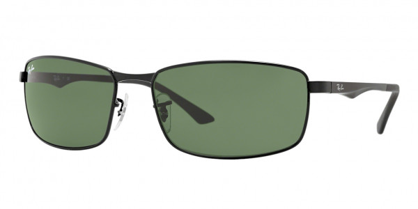 Ray-Ban RB3498 N/A Sunglasses, 002/71 BLACK DARK GREEN (BLACK)