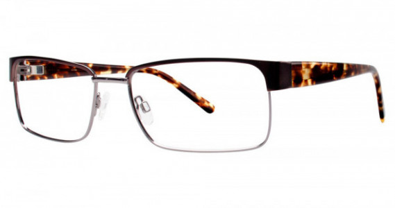 Big Mens Eyewear Club BIG RESULT Eyeglasses, Matte Brown/Gunmetal