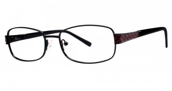 Genevieve DIMENSION Eyeglasses, Black/Burgundy