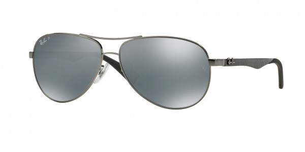 Ray-Ban RB8313 CARBON FIBRE Sunglasses, 004/K6 GUNMETAL BLUE MIRROR SILVER (GREY)