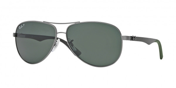Ray-Ban RB8313 CARBON FIBRE Sunglasses, 004/N5 GUNMETAL DARK GREEN (GREY)