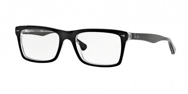 Ray-Ban Optical RX5287 Eyeglasses, 2034 BLACK ON TRANSPARENT (BLACK)