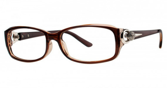 Modern Optical DEE Eyeglasses, Brown/Crystal