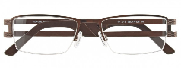 Takumi TK918 Eyeglasses, 010 - Satin Brown & Silver