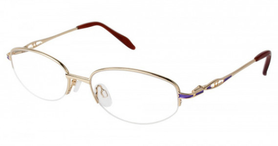 C by L'Amy C By L'Amy 520 Eyeglasses, C01 GOLD/LAVENDER