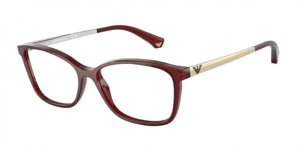 Emporio Armani EA3026 Eyeglasses, 5968 SHINY TRANSPARENT BORDEAUX (RED)