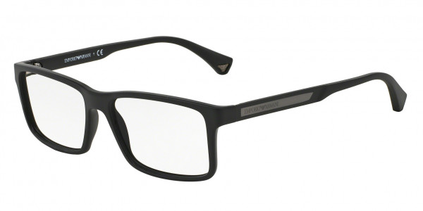 Emporio Armani EA3038 Eyeglasses, 5063 RUBBER BLACK (BLACK)