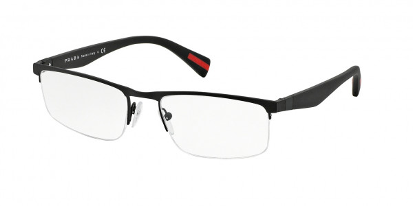Prada Linea Rossa PS 52FV ACTIVE Eyeglasses, DG01O1 ACTIVE BLACK RUBBER (BLACK)