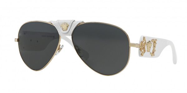 Versace VE2150Q Sunglasses, 134187 GOLD DARK GREY (GOLD)