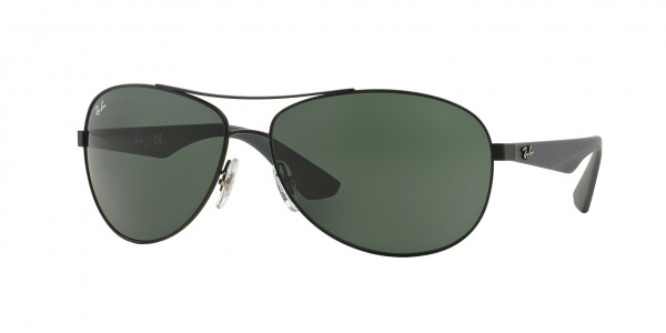 Ray-Ban RB3526 Sunglasses, 006/71 MATTE BLACK DARK GREEN (BLACK)