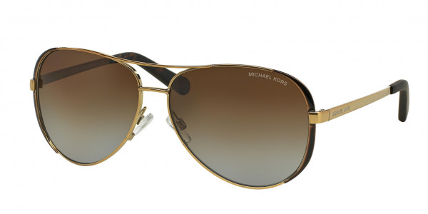 Michael Kors MK5004 CHELSEA Sunglasses, 1014T5 CHELSEA GOLD/DARK CHOCOLATE BR (GOLD)