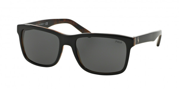Polo PH4098 Sunglasses, 526087 SHINY BLACK ON JERRY HAVANA GR (BLACK)