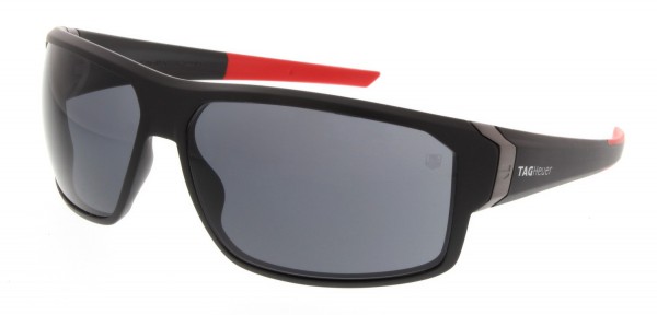 TAG Heuer RACER 2 9223 Sunglasses, Matte Black-Red Temples / Grey Outdoor (101)
