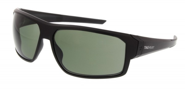 TAG Heuer RACER 2 9223 Sunglasses, Matte Black-Black Temples / Green Polarized (304)