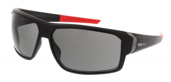 TAG Heuer RACER 2 9223 Sunglasses, Matte Black-Red Temples / Grey Polarized (901)