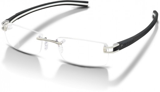TAG Heuer REFLEX FOLD RIMLESS 7643 Eyeglasses, Black-White Temples (003)