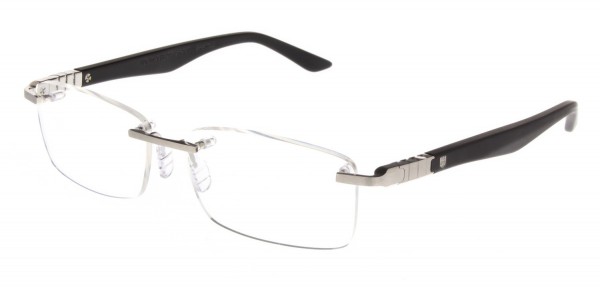 TAG Heuer LEGEND ACETATE OPTIC RIMLESS 9341 Eyeglasses, Matte Black- Shiny Black Temples (001)
