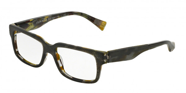 Alain Mikli A03026 Eyeglasses, C014 POINTILLE BLK/GREEN HAVANA (MULTI)
