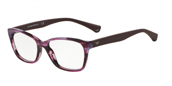 Emporio Armani EA3060 Eyeglasses, 5389 SHINY STRIPED VIOLET (VIOLET)