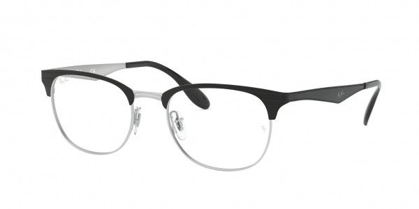 Ray-Ban Optical RX6346 Eyeglasses, 2861 BLACK ON SILVER (BLACK)