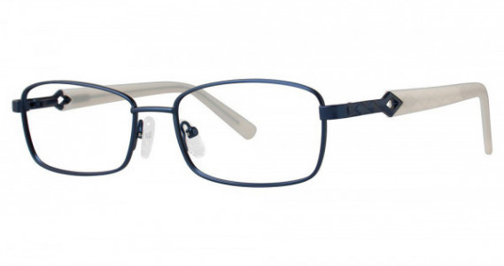 Genevieve RENDEZVOUS Eyeglasses, Matte Navy/Pearl