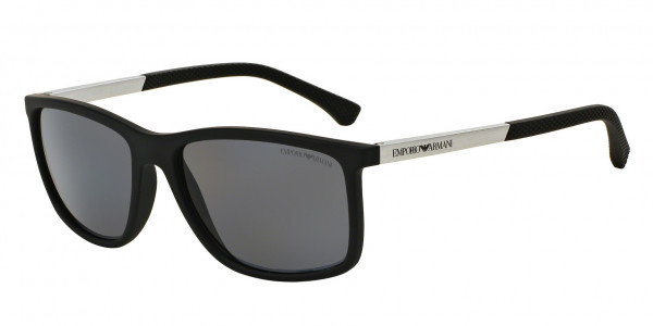 Emporio Armani EA4058 Sunglasses, 506381 RUBBER BLACK GREY POLAR (BLACK)