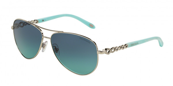 Tiffany & Co. TF3049B Sunglasses, 60019S SILVER TIFFANY BLUE GRADIENT (SILVER)
